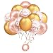 Rose Gold Confetti Balloons, 60 Pack 12 Inch Latex Party Balloon Set with 11 Yard Rose Gold Ribbon for Birthday Baby Shower Bridal Party Wedding Anniversary Vacation Decorations (Rose Gold Balloons)
