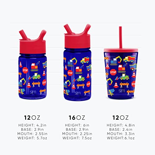 Simple Modern Kids Water Bottle Plastic Bpa-Free Tritan Cup With Leak Proof Straw Lid | Reusable And Durable For Toddlers, Girls | Summit Collection | 12Oz, Unicorn Fields #TOP2
