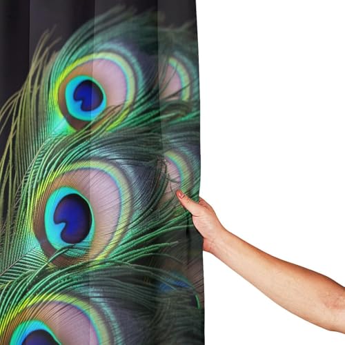 Rideaux de douche paon vert imperméables lavables 182.9x182.9 cm