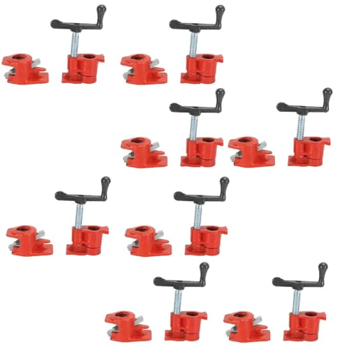 Trintion 8 Stück Rohrschraubzwinge 3/4 Zoll Rohr Schraubzwingen Set Schnellspanner Metallklammer Rohrklemmen Rohrzwingen Rohrschelle Schraubstock für Holzbearbeitung