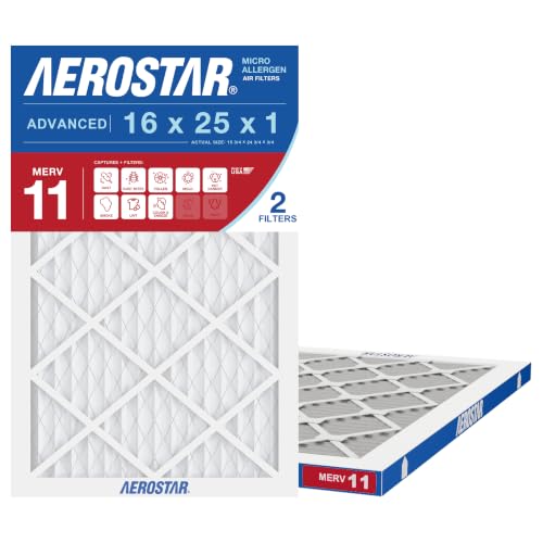 Aerostar 16x25x1 MERV 8 Air Filter 12 Pack
