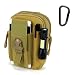 Piscorush Tactical Waist Pouch MOLLE EDC Outdoor Man Waist Bag with Phone Belt Clip Holder Holster Carrying Pouch for Smartphone (With Easy Carabiner, Khaki)