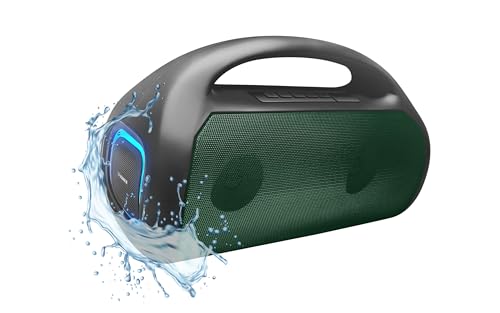 Fisher Portable Bluetooth Speakers - Portable Wireless Speaker with 20W Peak Power, HD Sound, RGB Lights, IPX4 Water Resistant, TWS Pairing, FM Radio, BT 5.3, 5H Playtime, Use Anywhere