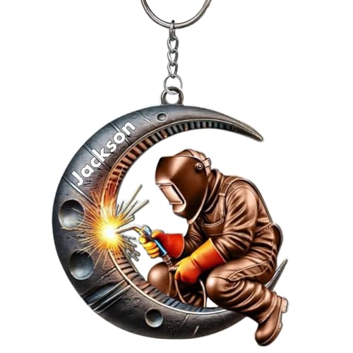 Welding Where Fire Meets Steel, Personalized Welder Keychain, Custom Welding