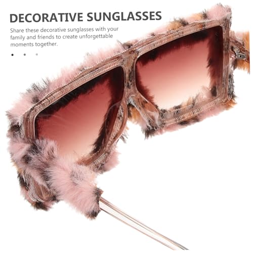 VALICLUD Cute Furry Cat Eye Sunglasses for Adults Funky Birthday Party Prop Lightweight Decoration Unique Fun Glasses for Women for Festivals Street Photos 5