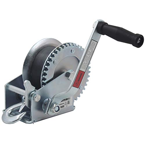 OPENROAD 1600lbs Hand Winch Boat Winch Black Strap, Hand Crank Winch with 10m (32ft) Strap Manual Winches, Two-Way Adjustable Boat Trailer Winch, Corrosion Resistant Towing Winches (1600lbs)