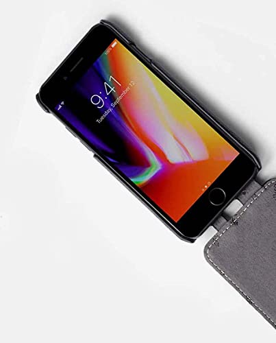 Étui de téléphone pour iPhone SE 2022 en cuir véritable à clapet vertical