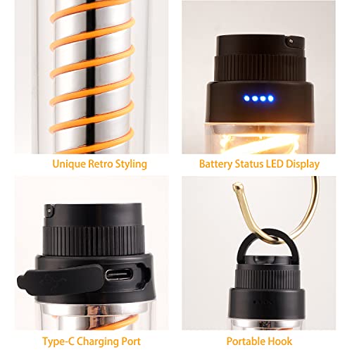 3Hq Camping Lantern Rechargeable With Warm Light, 7 Modes To Adjust Brightness Flashlight Lantern Combo For Outdoor And Indoor #TOP3