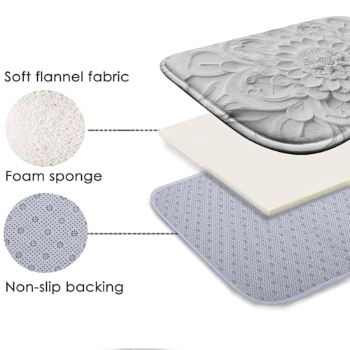 Mousse mémoire confort pour ce tapis de bain haut de gamme au motif 3D