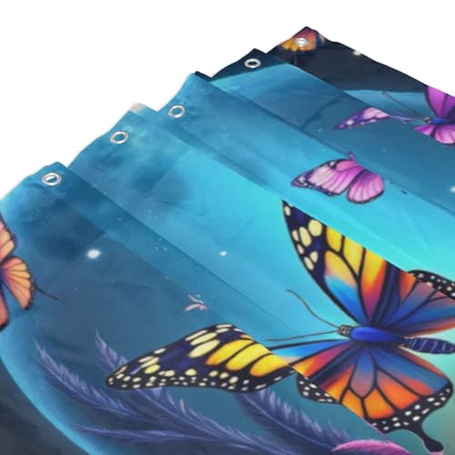 Rideau de douche papillon lavable en machine pour éviter les projections