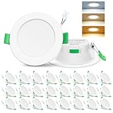 ALUSSO LED Einbaustrahler 230V 7W 3CCT Dimmbar 68mm Spots, Weiss 24er Set