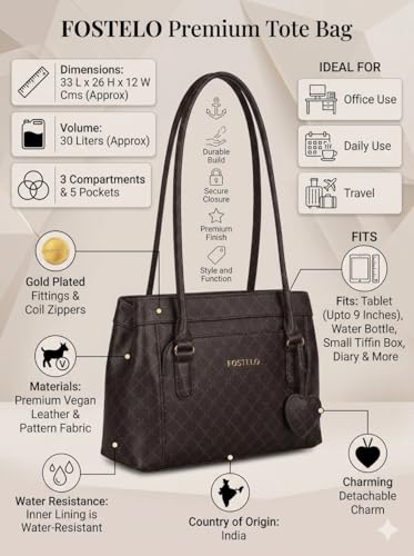 Image of Fostelo Women's Felisa Satchel Tote Handbag for Women | Ladies Purse | Stylish Shoulder Bag | Gift For Women
