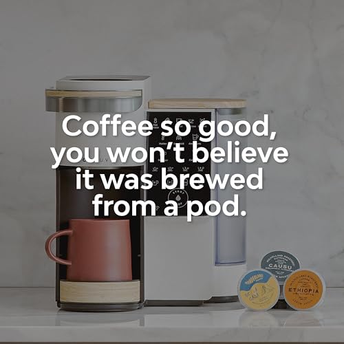 Image of BRUVI Single-Serve Coffee Maker Bundle | Brews Coffee, Espresso, Cold Brew, Matcha Green Tea & More | Includes Brewer + 20 Variety Pods | Touchscreen, WiFi, 70 oz Tank | Cream