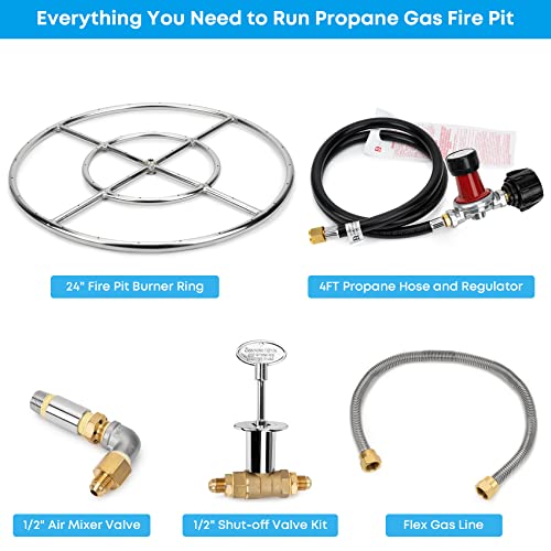 Stanbroil Lp Propane Gas Fire Pit Stainless Steel Burner Ring Installation Kit, 24-Inch #TOP2