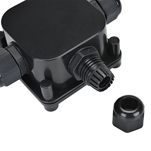 Pretop Wasserdichte Abzweigdose [5er-Pack] Kabelmuffe, Wasserdichte Verbindungsdose, Verteilerdose, Dosenmuffe Erdkabel IP68 230V [Schwarz]