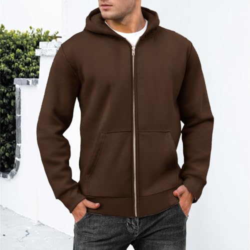 Mens Full Zip Sweatshirts Oversized Fleece Lined Casual Hoodies Training Athletic Hooded Pullover Jacket with Pockets3