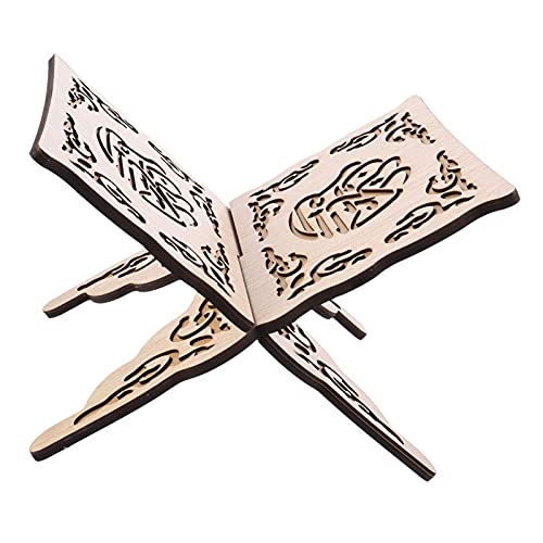 PRETYZOOM Support De Livre Islamique En Bois Sculpté Stand De Livre Détachable Pour Coran Porte- Musulman Décoration Ramadan Eid Mubarak