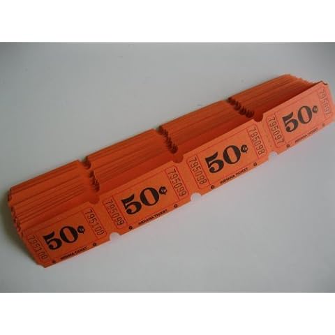 100 Orange 50 cents Consecutively Numbered Raffle Tickets Cover