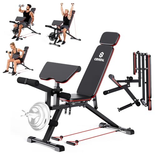 Foldable Weight Bench with Extended Headrest