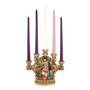 Needzo Resin Nativity Star Advent Candleholder Holy Family Religious Christmas Figurine for Indoor Christmas Decorations for Home 1025 Inch
