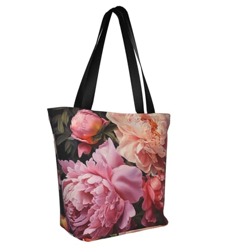 Garden Peony Print Comfortable Shoulder Bag Summer HandbagTravel Beach Work Daily Use Versatile Carry2