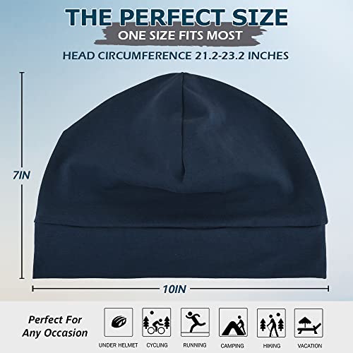 Image of Headshion Cotton Skull Caps for Men Women,2-Pack Lightweight Beanie Sleep Hats Breathable Helmet Liner