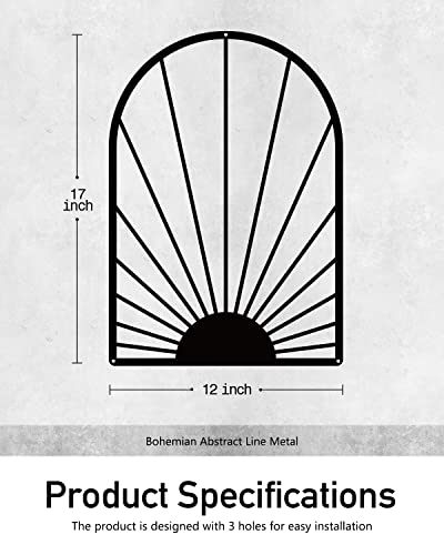 Sokurdeg Boho Black Metal Wall Decor Black Minimalist Wall Art Bohemian Line Metal Wall Art Black Boho Wall Art For Bedroom Bathroom Living Room (3 Pack, 12 X 17 In) #TOP6