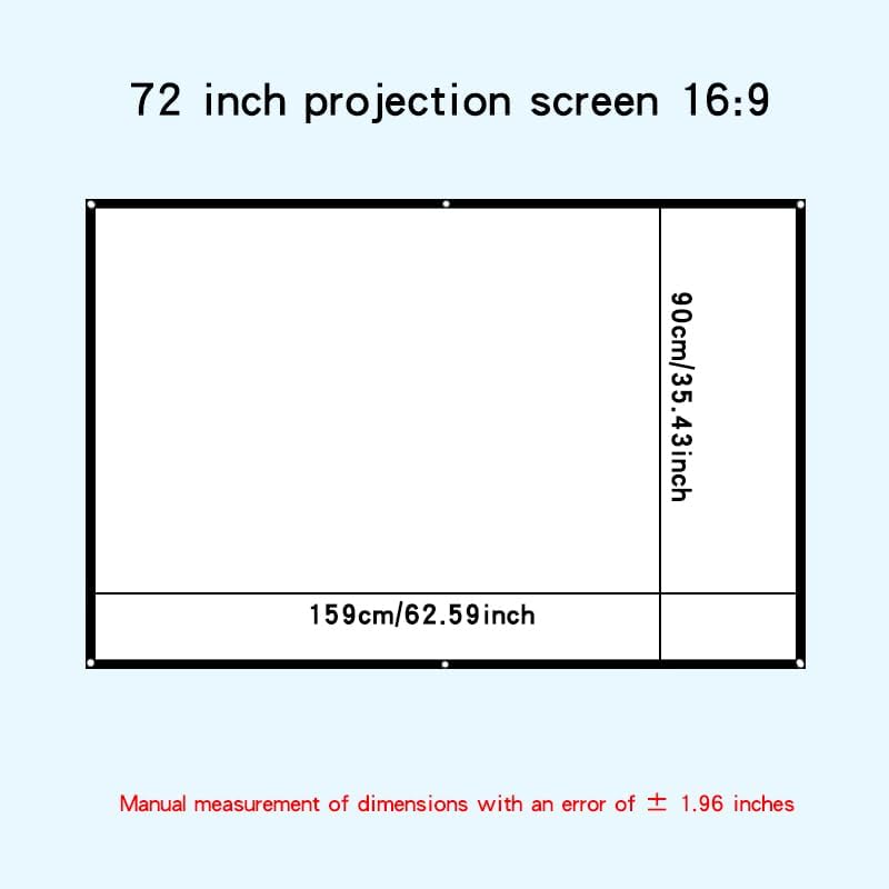 ポリエステル製の厚手の白いソフトな映画用高精細投影スクリーン 16:9 穴なしのシンプルな家庭用屋外用投影スクリーン(84 inch