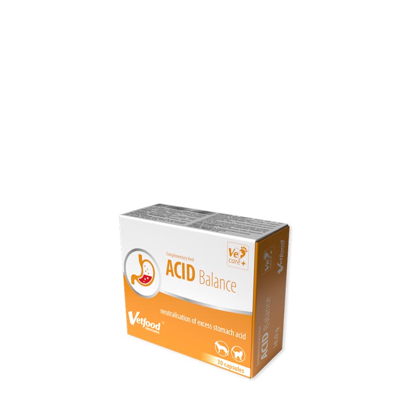 Vetfood Acid Balance | 30 Kapseln | Ergänzungsfuttermittel für Hunde & Katzen | Mit Calcium & Magnesium