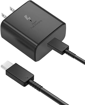 Galaxy A16 A15 5G Phone Super Fast Charger for Samsung Galaxy A25 A26 A35 A36 A45 A46 A55 A56 5G Samsung Android Phone 45W Type C Adapter Blcok with 5A Fast Charging Cable Cord 6.6Ft