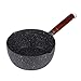 Wok antiadherente de piedra Maifan, olla de utensilios de cocina de piedra antiadherente de aluminio para cocina doméstica de estilo japonés con mango de madera (no incluye tapa de wok)(18CM)
