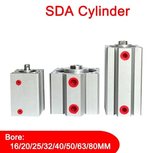 Cilindro neumático SDA compacto y cilindro de aire fino de 60mm 3