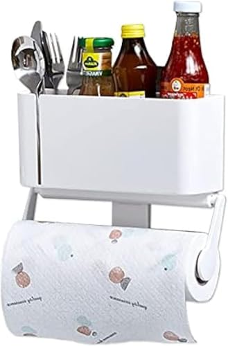 Estante Magnético para Especias, Estante Magnético para Refrigerador con Barra Colgante Ajustable, Estante para Rollos De Cocina De Una Sola Capa para Guardar Especias, Frascos, Ahorrar ESP