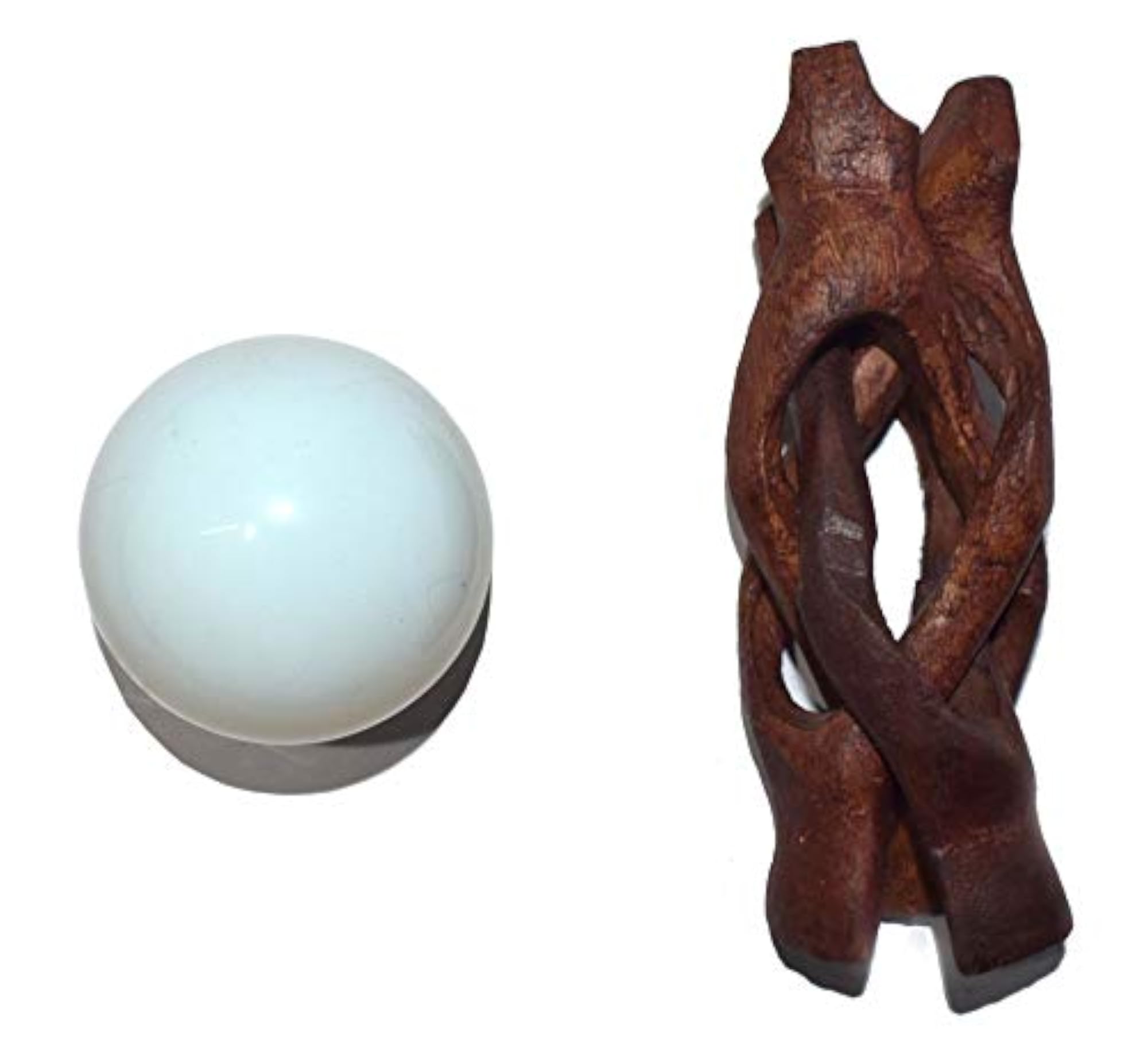 Opalite Crystal Sphere with Wooden Stand, Natural Healing