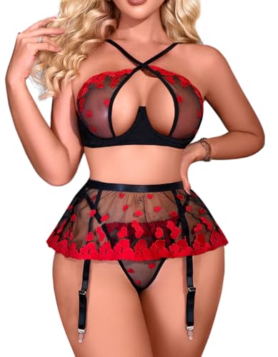 ADSEXY Lencería sexy para mujer, ropa interior de encaje, tirante...