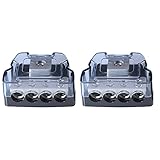 Bumbesti 2 Pack 0/2/4 Gauge in 4/8/10 Gauge Out 4 Way Power Distribution Block for Car Audio Splitter