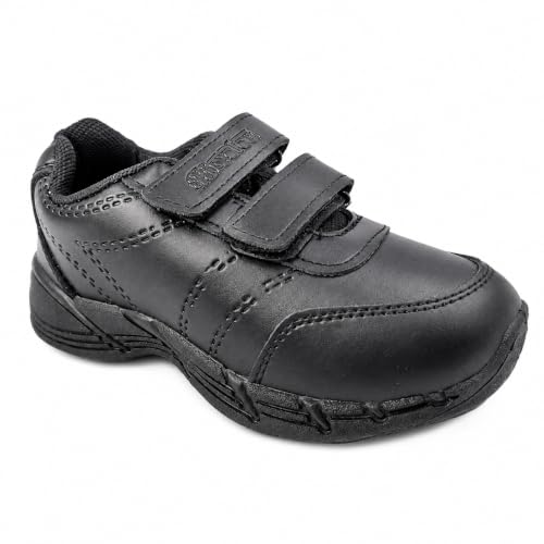 Image of Microlon Unisex School Uniform Shoes - Black and White