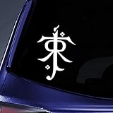 Bargain Max Decals - LOTR Tolkien Monogram Sticker Decal Notebook Car Laptop 5' (White)