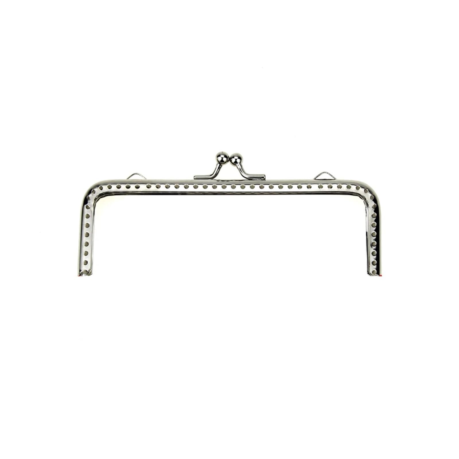 PVUVTNAHW 20Pcs 8.5/10.5/12.5/15.5/18CM Square Glossy Silver Basic Metal Purse Frame Kiss Clasp Lock DIY Bag Accessories(12.5CM)