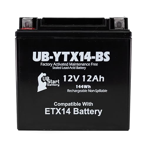 YTX14-BS Replacement for Duralast Gold Battery Compatible with ETX14 Battery - 12V 12AH Sealed Lead Acid 12 Volt AGM High Performance