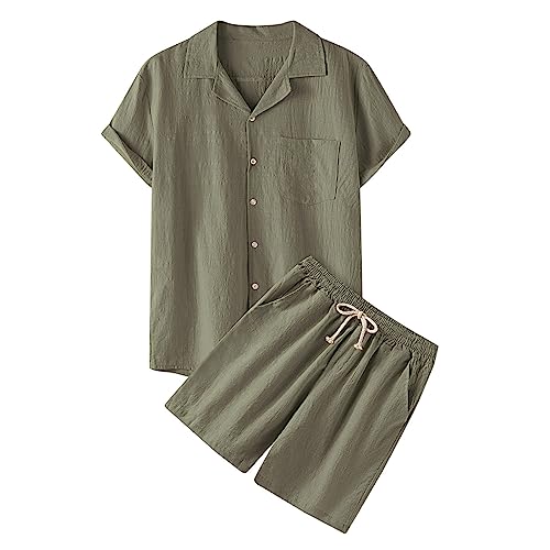 Tenue de plage homme t-shirt et short vêtement de fitness deux pièces été