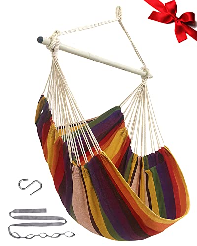 Bengum Hammock Chair MIZTLI Hammock Chair Swing Indoor Hammock for Bedroom - Max 500 Lbs-Steel Spreader Bar with...
