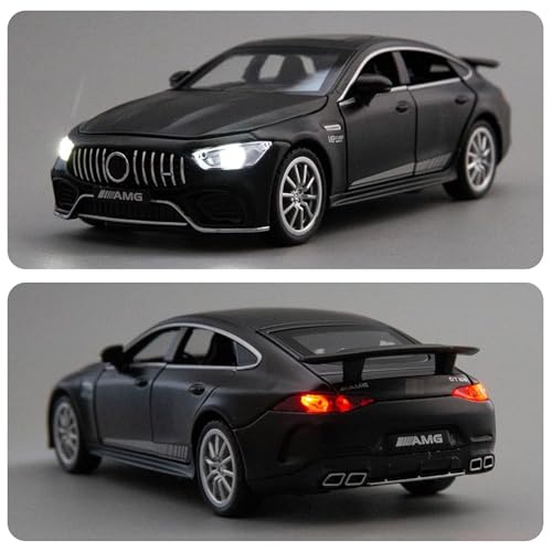 Image of BlackZone 1:32 Compatible for Mercedes AMG Benz GT63 Toy Car Metal Pull Back Diecast Car with Openable Door and Sound Light, Gifts Toys for Kids (Black)