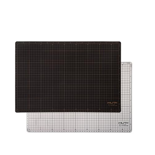 WUTA Schneidematte Selbstheilend, Doppelseitig Bastelunterlage Schnittfest, Professionelle A3 Leder Bastelunterlage（45 * 30cm）