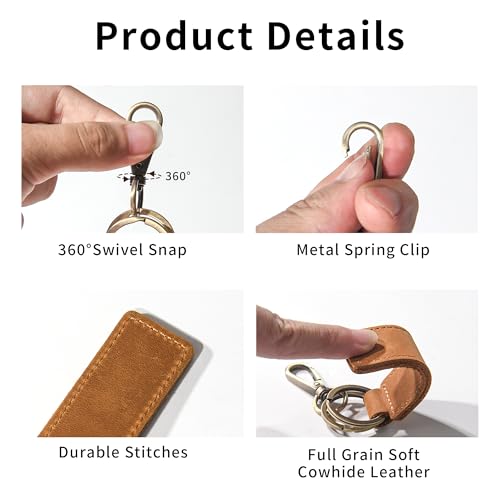 Onedor Custom Keychain, Personalized keychains, Genuine Leather Key Chain Holder Engrave Name Text, Customized Gifts for Men - Image 3