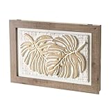 LOLAhome Tapa Contador luz Decorativa | Cubre Cuadro eléctrico | Pintado a Mano | Madera Pino | 50x6x35 cm | Cubrecontador (Holas Relieve)
