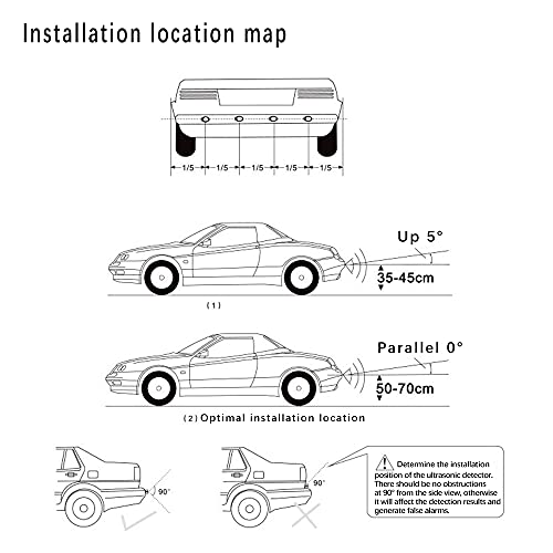 Auto parkeren, ultrasone sensoren, led-afstandsweergave met geluidswaarschuwing + mute-schakelaar voor auto, vrachtwagen, bestelwagen + 4 parkeersensoren - Afbeelding 5