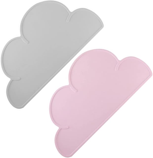 UPKOCH 2pcs Insulated Silicone Cloud Toddlers Table Insulation Decorative Heat Baby Cartoon for Non Random Tablecloth Child Travel Mat Home Placemat Pad Proof Color Kids Slip Dinning