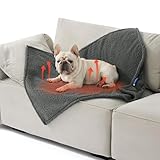 Bedsure Self Warming Blanket for Medium Dogs & Cats - Waterproof, Washable Couch Protector, Sherpa Fleece Puppy Blanket, Soft Plush Reversible Throw, 30"X40", Grey
