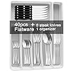 49-Piece Silverware Set with Flatwa...